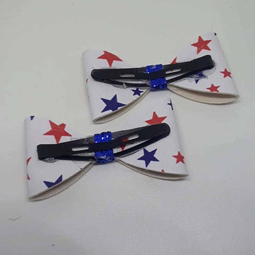 3in faux leather bows